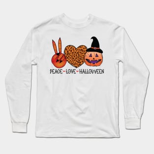 Peace love halloween Long Sleeve T-Shirt